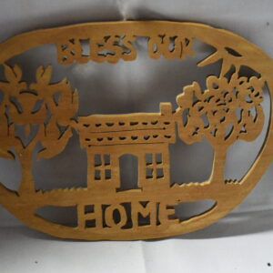 Handcrafted Wooden Wall Decor Featuring a House